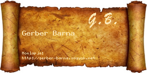 Gerber Barna névjegykártya